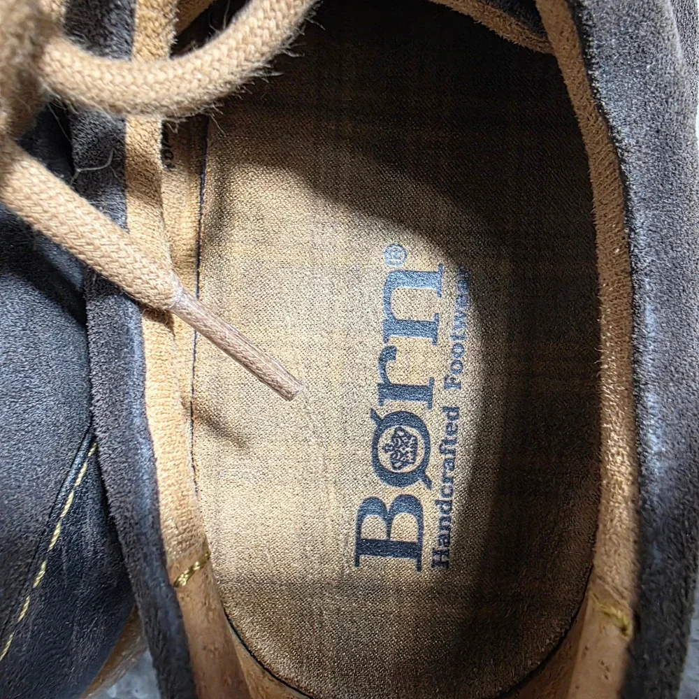 Born Suede Trevan Leather Shoes Loafers Gray Handcrafted Womens 10 EU 42‎